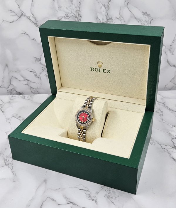 Ladies Rolex Datejust 'Fully Loaded' with Red Diamond Dial, Bezel & Shoulders - Image 10