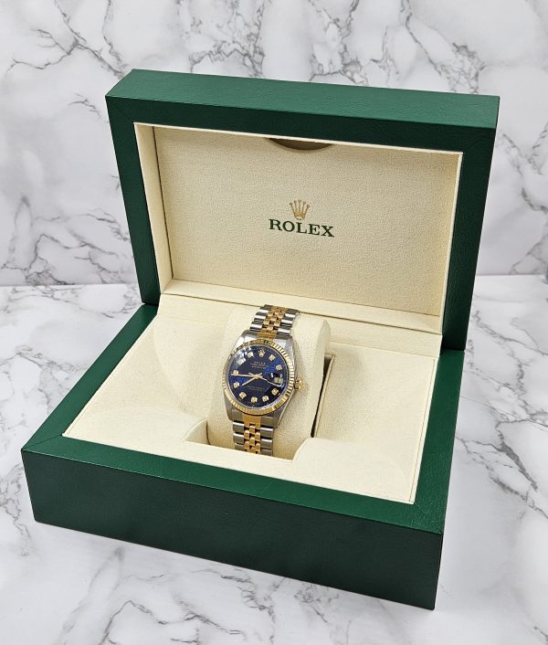 Gents Steel & Gold Rolex Datejust 16233 Blue Jubilee Diamond Dial - Box & Papers - Image 9