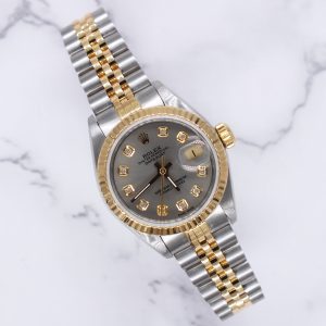 Rolex Datejust Ladies 26mm with Slate Grey Diamond Dial – BOX & PAPERS