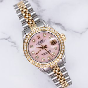 Ladies Rolex Datejust 'Fully Loaded' with Pink Diamond Dial, Bezel & Shoulders.