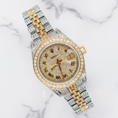 Ladies Rolex Datejust 26mm Fully Diamond Set Dial, Bezel, Shoulders & Bracelet