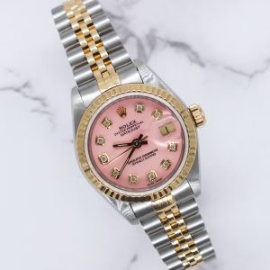 Rolex Datejust Ladies 26mm with Pink MOP Diamond Dial With BOX & PAPERS