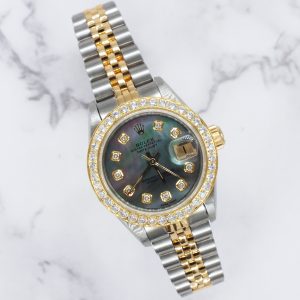 Ladies Rolex Datejust 26mm Tahitian MOP Diamond Dial & Bezel - Box and Papers!