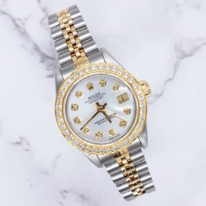Ladies Rolex Datejust Silver Diamond Dial & Bezel - Box and Papers - MINT.