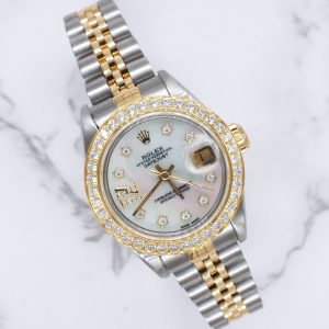 Rolex Datejust Ladies 26mm White MOP Diamond Dial & Diamond Bezel – BOX & PAPERS