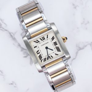 Ladies Mid Size Cartier Tank Francaise in Steel & Gold - Boxed.