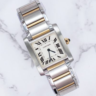 Ladies Mid Size Cartier Tank Francaise in Steel & Gold - Boxed.