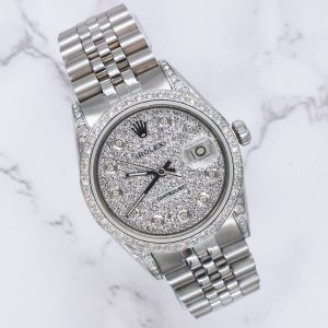 Gents Rolex Datejust 36mm with Full Pave Diamond Dial, Diamond Bezel & Shoulders