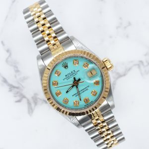 Stunning Ladies Steel & Gold Rolex Datejust 26mm with Tiffany Diamond Dial, Box & Papers